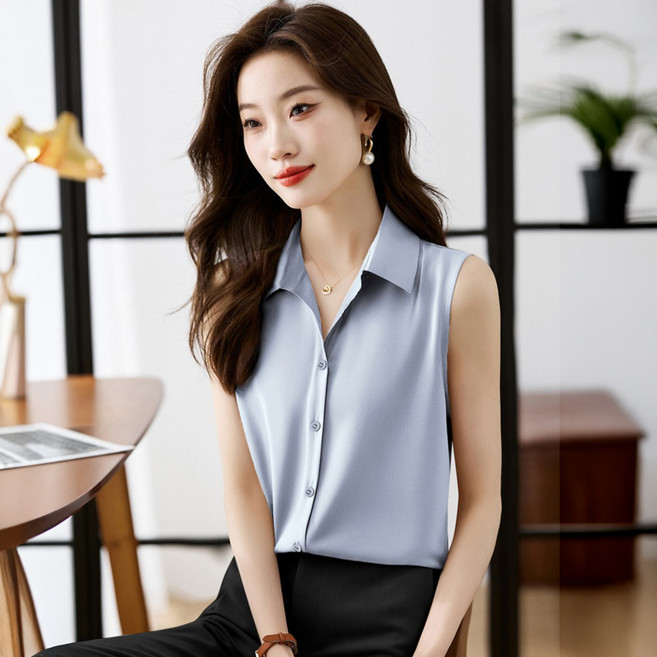 포플러앤씨 여성용 라레페나 새틴 나시 블라우스 P26SMBL030907