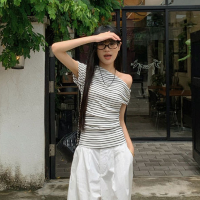 선빛 여성용 세리안 오프숄더 반팔 티셔츠