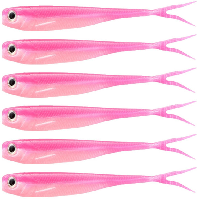 버클리 파워 저크쉐드 5 리얼 광어 우럭 다운샷 웜 6p, 핑크 실버, 1개, 5.5g