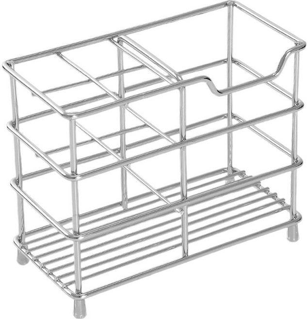 세븐와이즈 벽걸이형 욕실 칫솔 치약꽂이, 실버, 1개