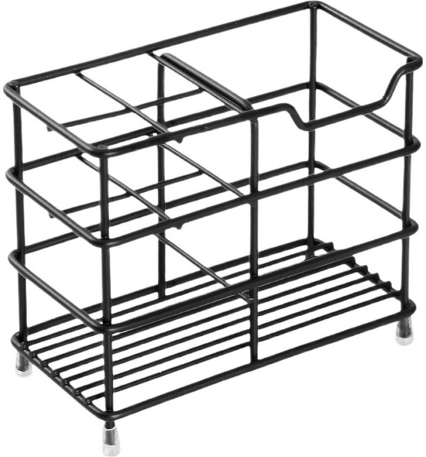 세븐와이즈 벽걸이형 욕실 칫솔 치약꽂이, 블랙, 1개