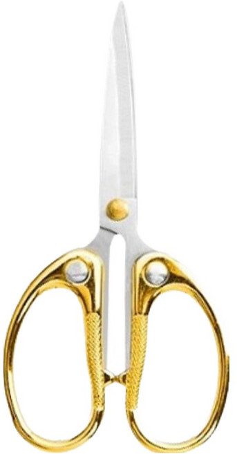 스타리움 스테인리스 수예 사무용 가위 소형, 골드, 1개