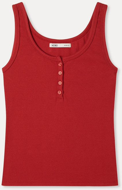 미쏘 여성용 버튼 골지 슬리브리스