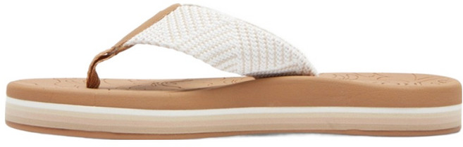 ROXY 女款自然風織帶人字拖 RE22FF133NAT