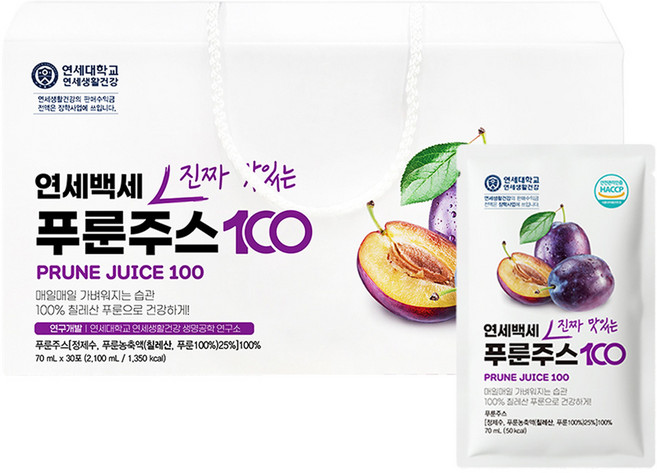 연세생활건강 연세백세 진짜 맛있는 푸룬주스 100 30p, 2.1L, 1개