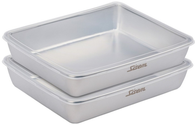 시샘 스텐 사각 트레이 + 뚜껑 세트, 2세트