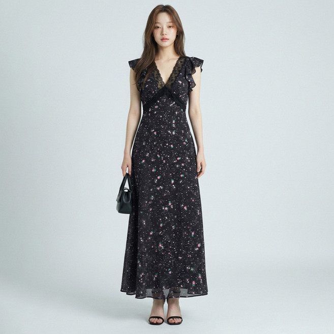 비비에모 베로아 플로럴 레이스 롱 원피스 12873