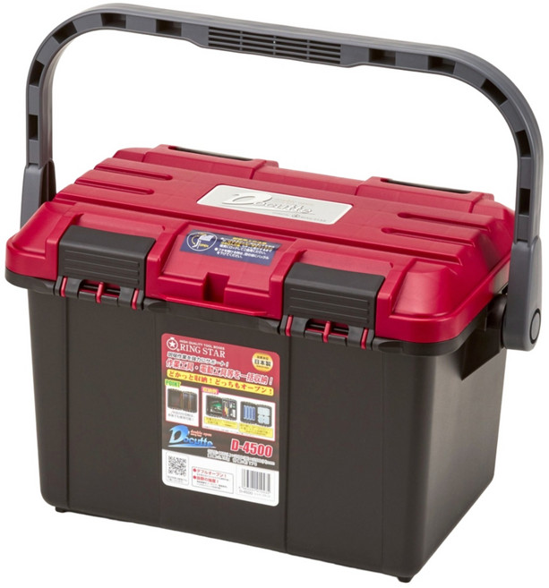 RING STAR 雙開手提工具箱 D-4500 紅色, 1個