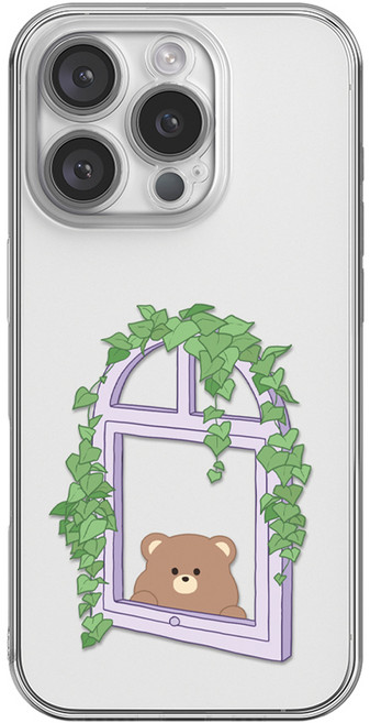 핫티몰 아이비 베어 귀여운 곰돌이 캐릭터 투명 휴대폰 케이스