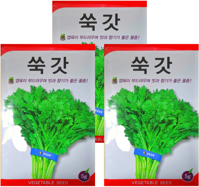 동원농산종묘 향이 찐하고 부드러운 프리미엄 쑥갓 씨앗 5g, 3개