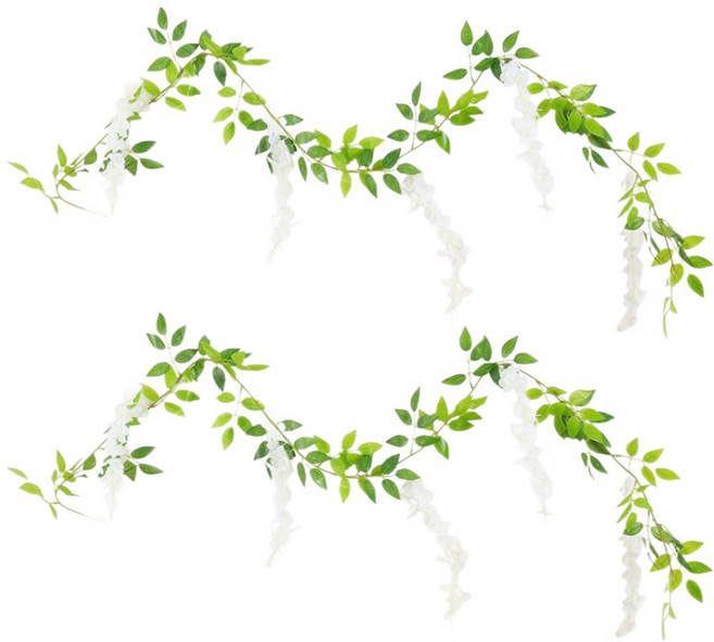 조화 넝쿨 등나무 가랜드 인테리어 장식 2p, 010 화이트