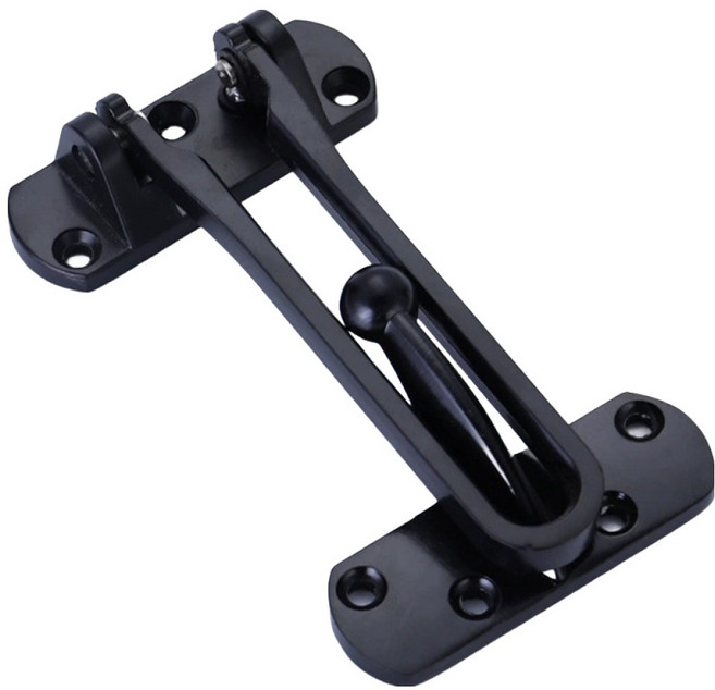 디펜즈만 현관문 강력 안전고리 잠금장치, 블랙, 1개