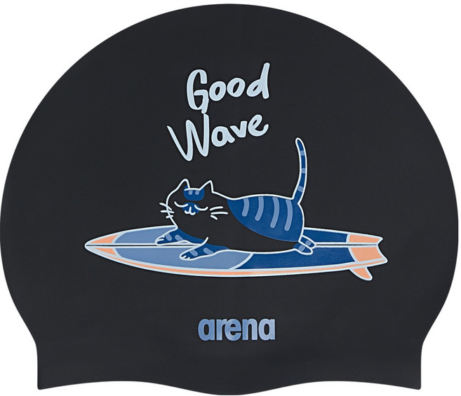 아레나 서핑냥 실리콘수모 A6AC1AC04, 1개, BLACK