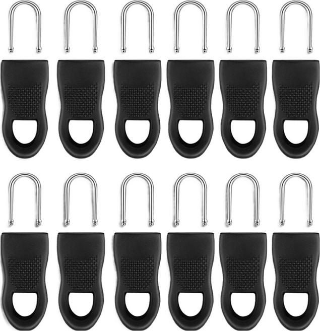 아케이바이 고급형 지퍼손잡이 6p, 블랙, 2개