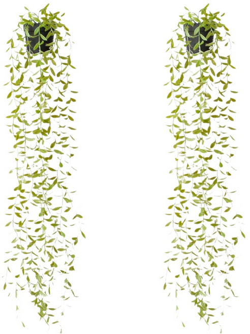 행잉 식물 조화 넝쿨 인테리어 벽걸이 화분, 2 과강룡 옐로우 행잉 조화, 2개