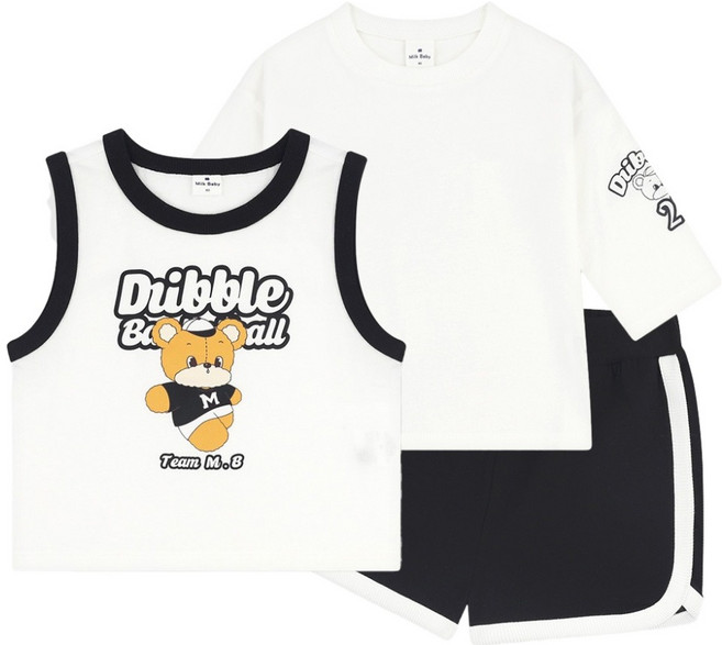 MilkBaby 드리블베어 상의 2종 + 하의 세트