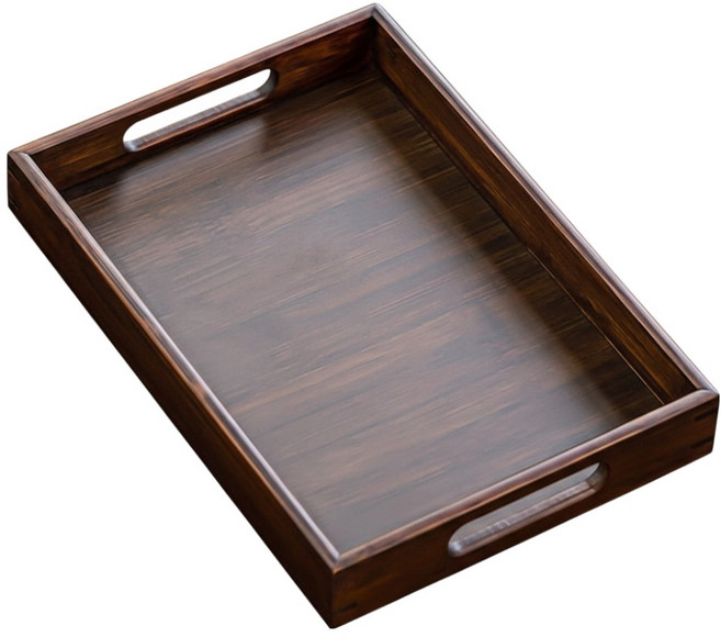 쿠쏘 원목 손잡이 트레이, 월넛, 1개