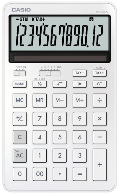 CASIO 卡西歐 12位數計算機 JW-200DQ-WE, 雲柔白, 1個