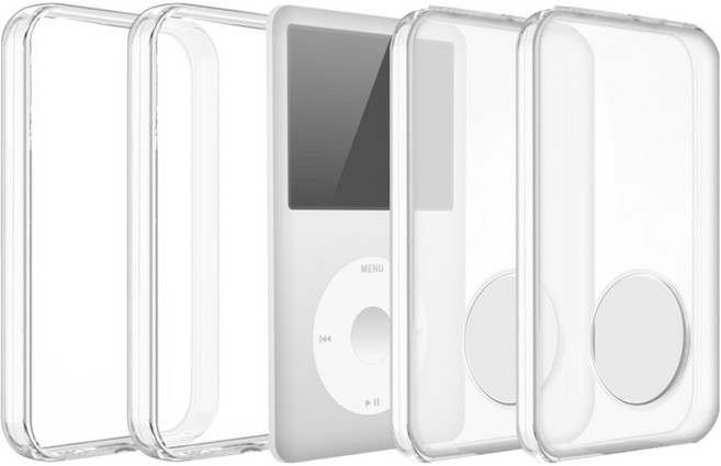 ODG 아이팟 클래식 5세대 / 6세대 / 7세대 풀커버 하드 케이스, 투명, 2개