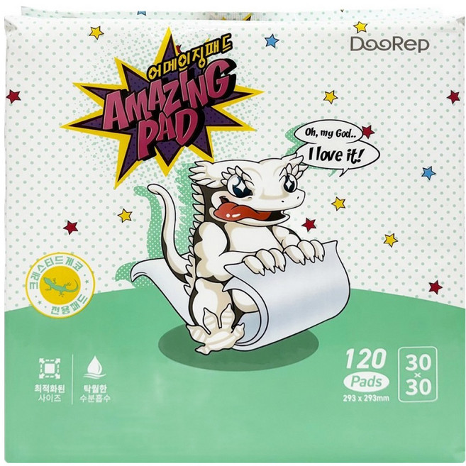 두렙 크레스티드게코 도마뱀 어메이징 바닥 패드 3030, 화이트, 1개