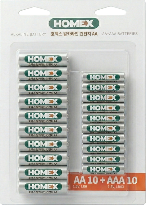 호맥스 알카라인 건전지 AA + AAA 20p, 1세트