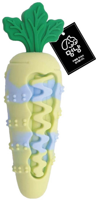 멍냥 강아지 삑삑이 실리콘 당근 치석제거 장난감, 그린, 1개