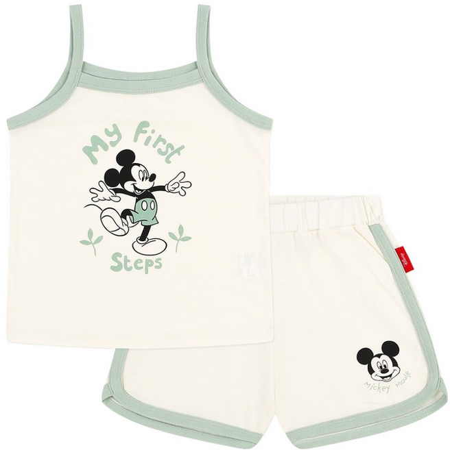 몰리멜리프렌즈 아동용 디즈니 미키 & 미니마우스 민소매 실내상하복 세트