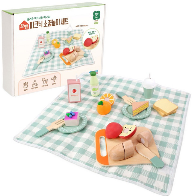 가베가족 꼬뺑 피크닉 소꿉놀이 세트 KS6238, 혼합색상, 1세트