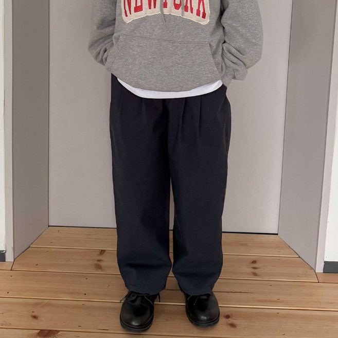 프롬아이 아동용 와이드 투턱 면팬츠