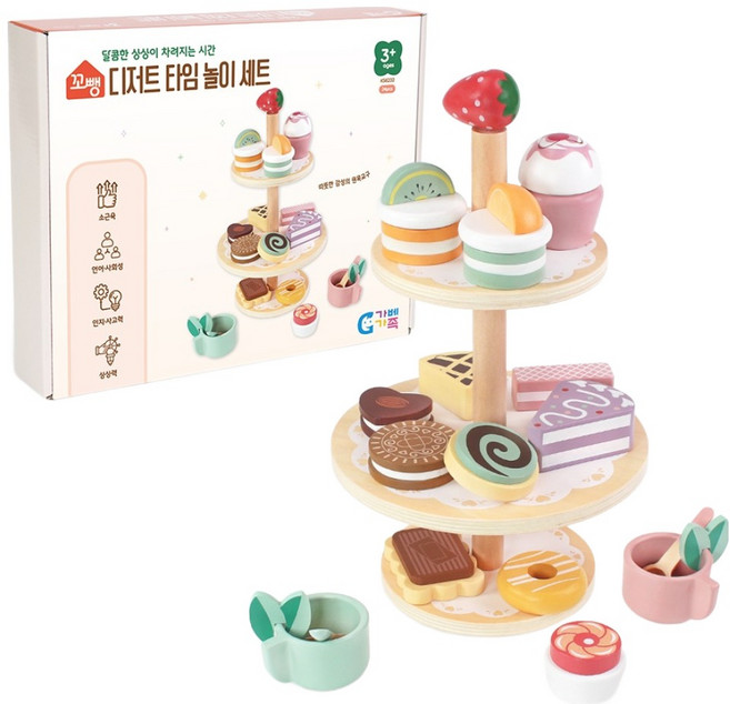 가베가족 꼬뺑 디저트 타임 놀이 세트 KS6232, 혼합색상, 1세트