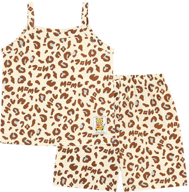 몰리멜리프렌즈 아동용 레오파드 민소매 실내상하복 세트