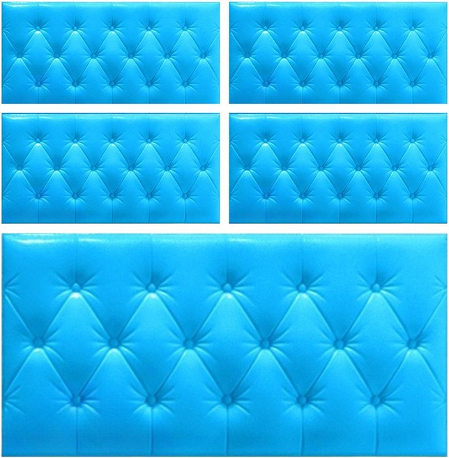 홍시마켓 홈 인테리어 더 두꺼워진 벽 스티커 방수 충격방지 폼블럭 70cm x 35cm x 두께 10mm 5p, 블루, 1개