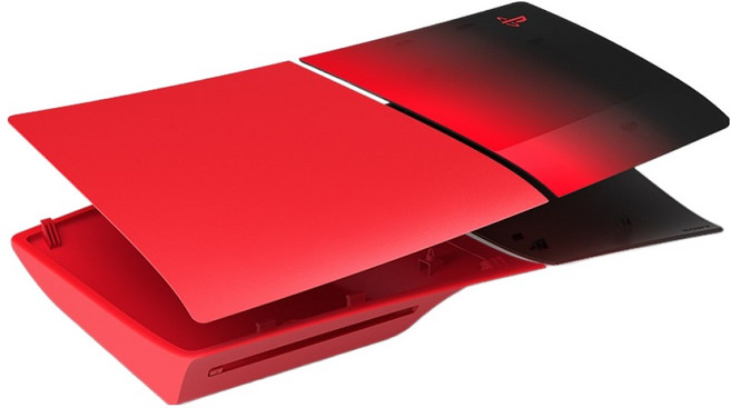 플레이스테이션 5 슬림 콘솔 커버, 테크노 레드, 1개, 테크노 레드