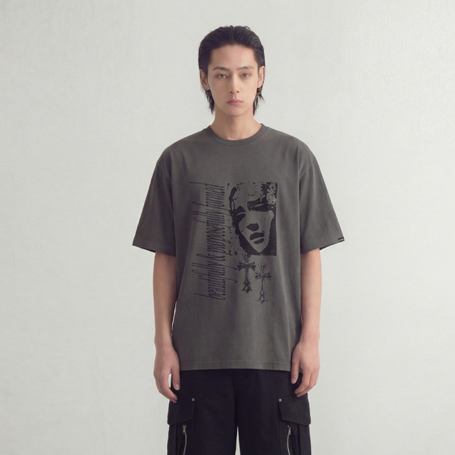 saintpain 男女通用字母瑪麗亞短袖T恤
