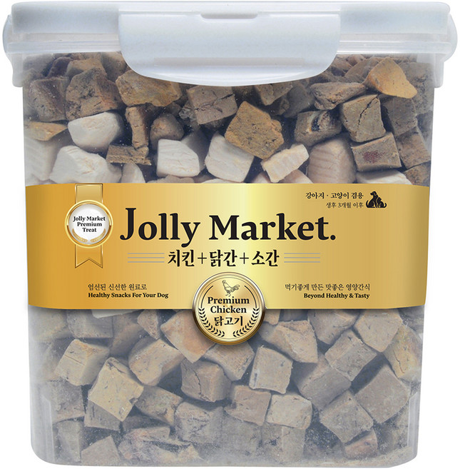 졸리마켓 반려동물 통살트릿, 500g, 1개, 혼합맛(닭고기/닭간/소간)