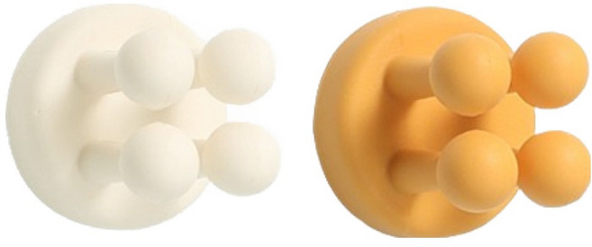 뉴앤룩 무타공 실리콘 칫솔 다용도 홀더 2종 세트, 화이트, 옐로우, 1세트