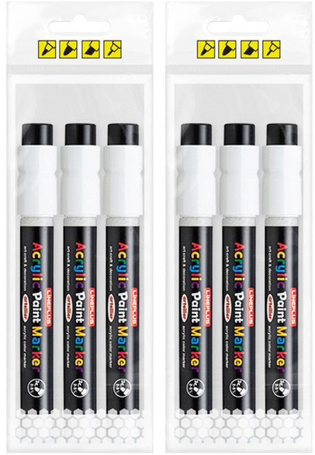 라인플러스 아크릴 페인트 마카 화이트 3p, 2개, 1색