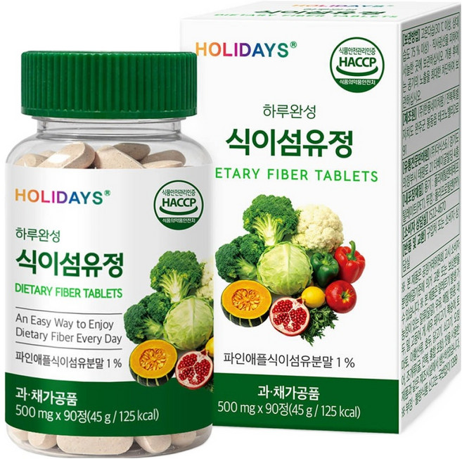 홀리데이즈 하루완성 식이섬유정, 90정, 1개