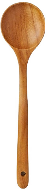 파뷔에 티크 원목 항균 조리도구 원형 스푼, 우드, 1개