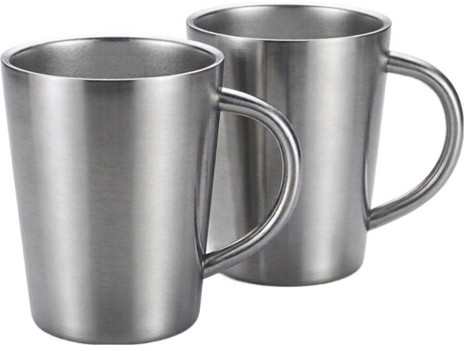 KEEP 스테인리스 머그컵 300ml, 실버, 2개