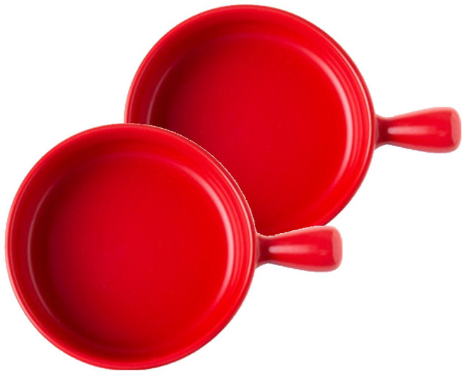 티온스 원형 손잡이 앞접시, 레드, 2개