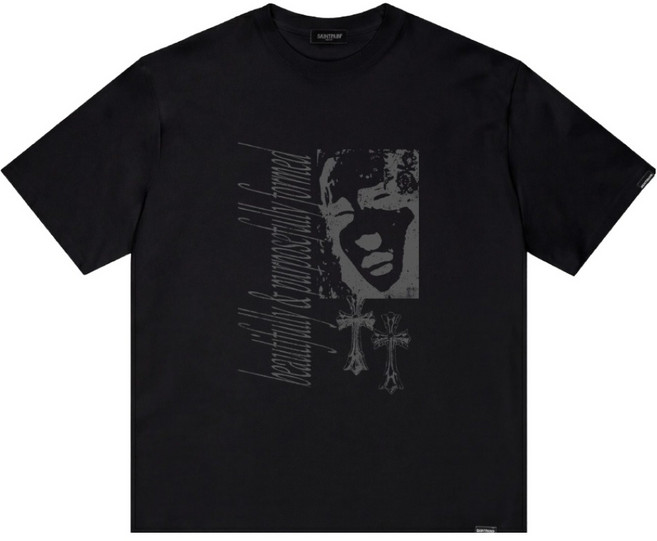 세인트페인 남녀공용 레터링 마리아 반팔티