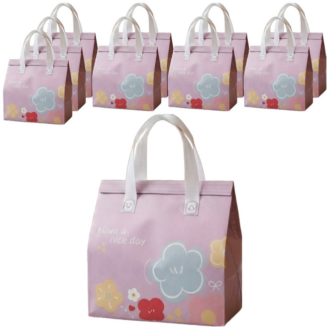 오브담 일회용 은박 보온보냉백, 플라워, 10개