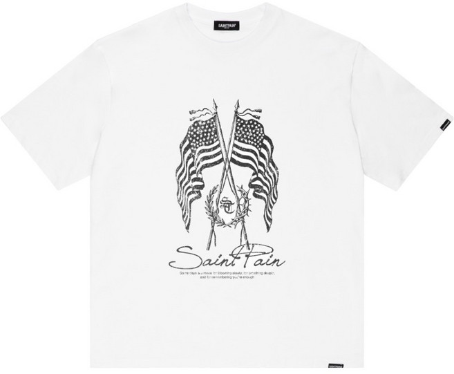 세인트페인 남녀공용 아메리칸 플래그 반팔티