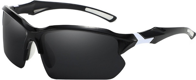 ROI라이프 주야간 야외 사이클링 및 방풍고글, 블랙화이트 그레이렌즈 편광, 1개