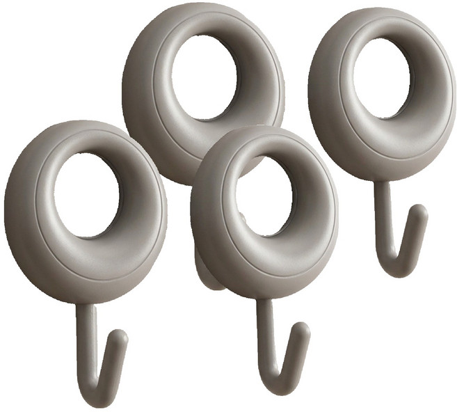 앞날창창 도넛형 벽 후크걸이, 그레이, 4개