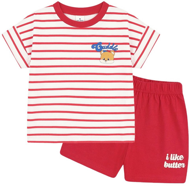 MilkBaby 아이라이크 버터 스트라이프 상하의 세트