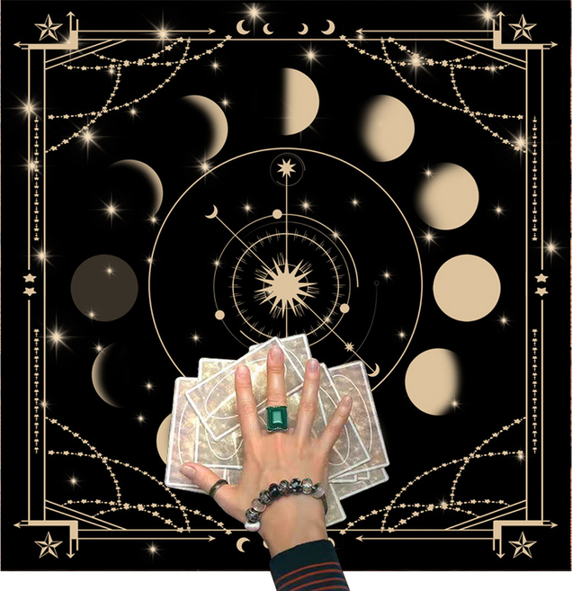 힘룸 쓰기편한 다기능의 유니크 타로매트 사각형 크리스탈벨벳 75 x 75 cm, 운세 타로 카드 1, 1개