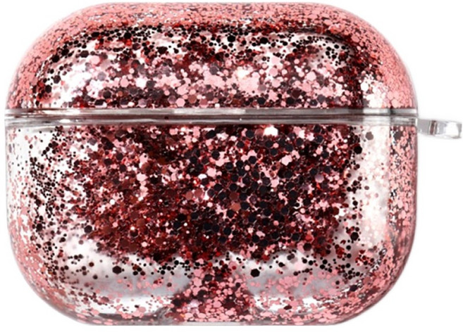 디노로웰 에어팟 프로3 글리터 케이스, 로즈골드, 1개
