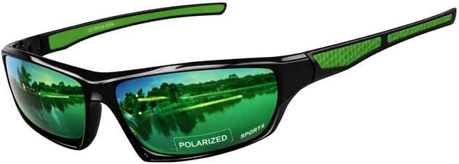 ROI라이프 주야겸용 방풍 변색 스포츠 고글, 그린프레임 그린 편광, 1개